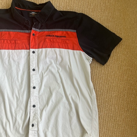 Harley-Davidson Men's Performance Vented Colorblock Shirt Orange Black SZ 2XL - Picture 6 of 12